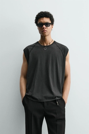 Майка с эффектом потертости- Заказать в России