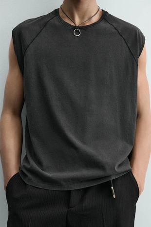 Майка с эффектом потертости- Заказать в России