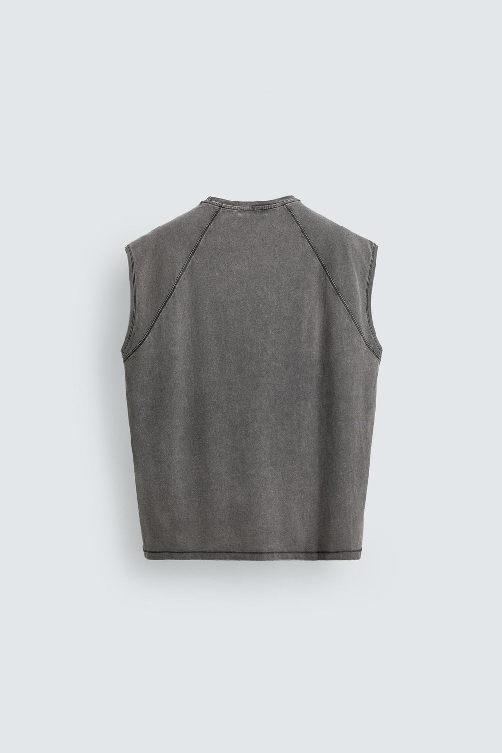 МАЙКА ИЗ ТКАНИ С ЭФФЕКТОМ ПОТЕРТОСТИ