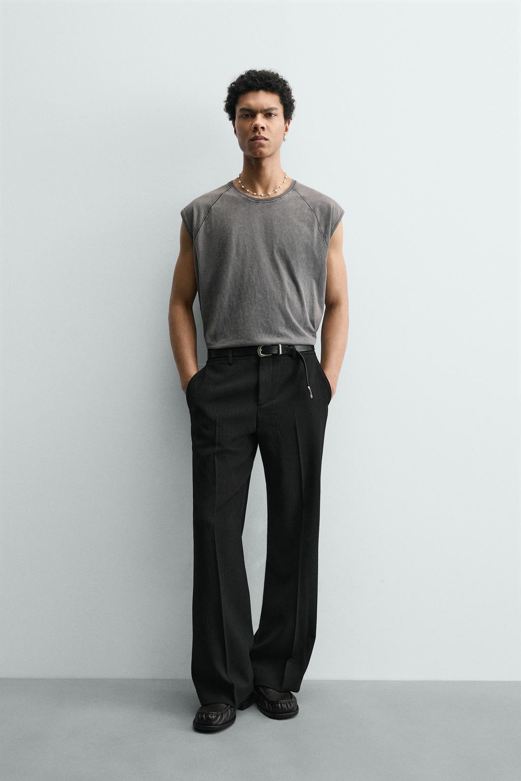 МАЙКА ИЗ ТКАНИ С ЭФФЕКТОМ ПОТЕРТОСТИ