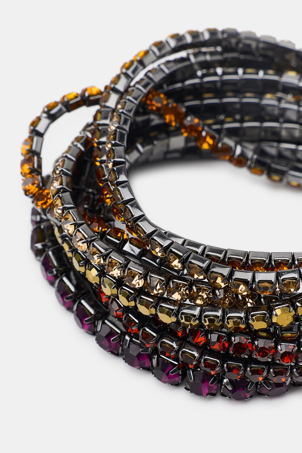 НАБОР ЭЛАСТИЧНЫХ БРАСЛЕТОВ С БЛЁСТКАМИ