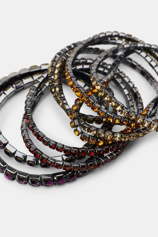 Набор эластичных браслетов с блёстками- Заказать в России