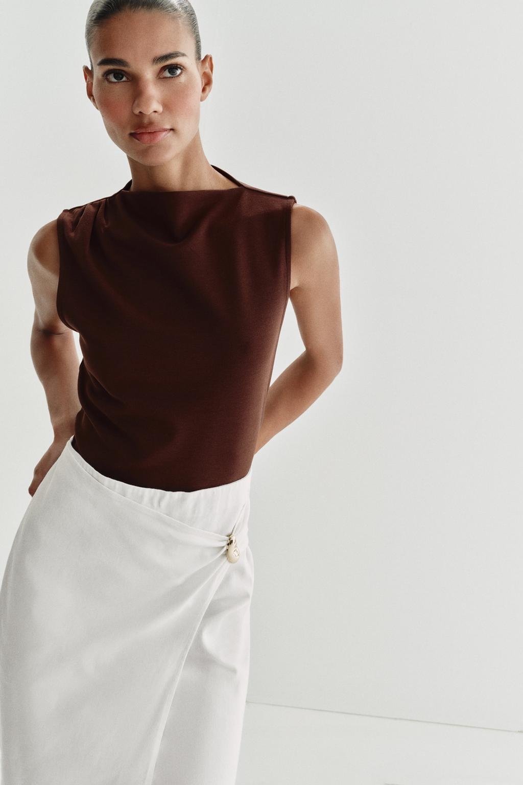 КОМБИНИРОВАННОЕ ПЛАТЬЕ МИДИ С ФУРНИТУРОЙ