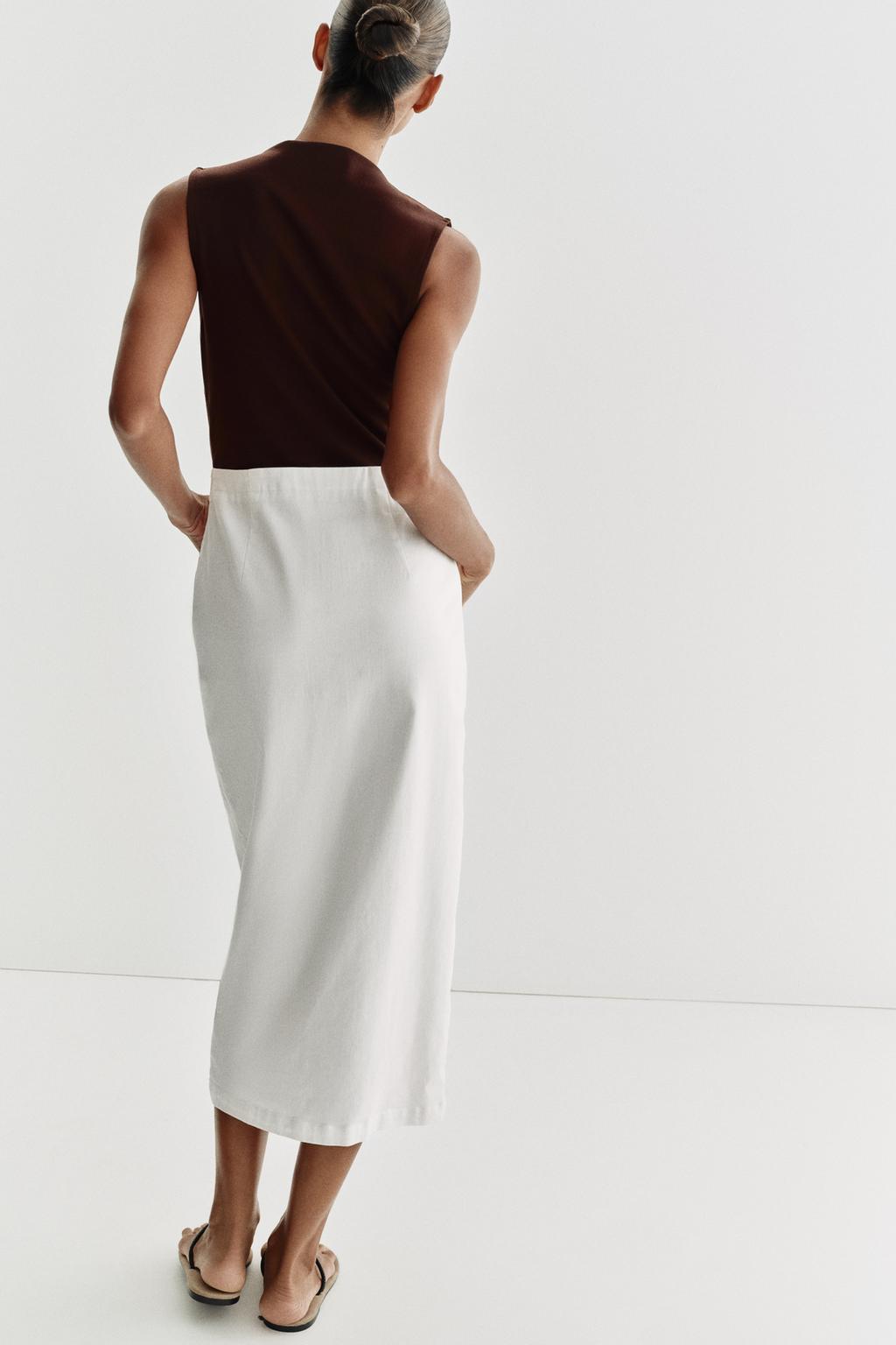 КОМБИНИРОВАННОЕ ПЛАТЬЕ МИДИ С ФУРНИТУРОЙ