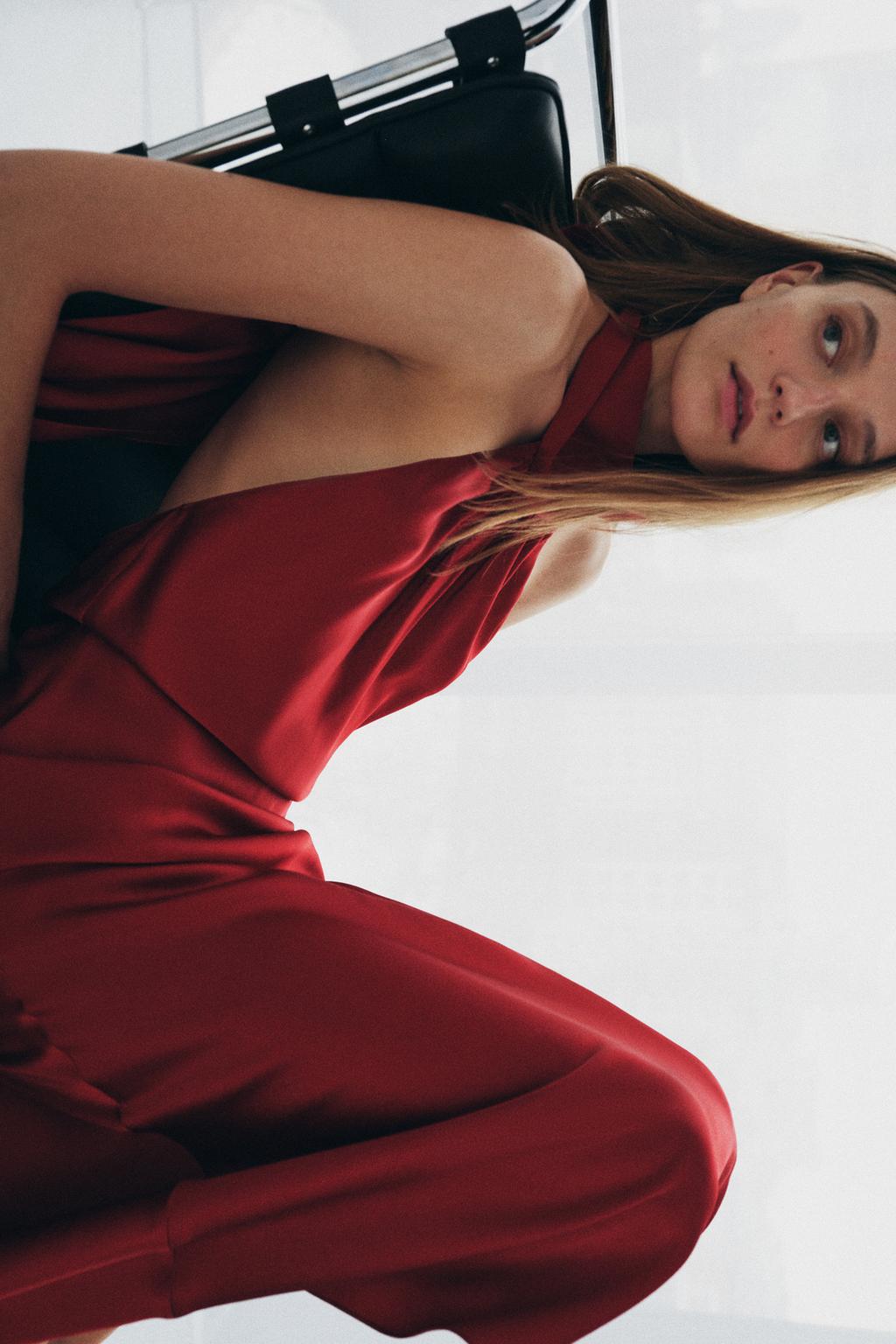 АТЛАСНОЕ ПЛАТЬЕ ХАЛТЕР — ZW COLLECTION