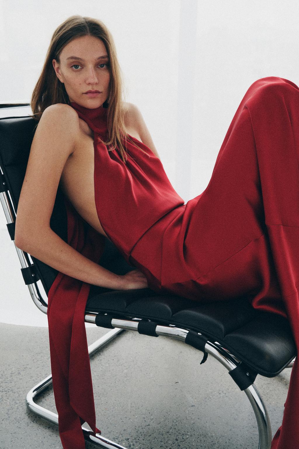 АТЛАСНОЕ ПЛАТЬЕ ХАЛТЕР — ZW COLLECTION