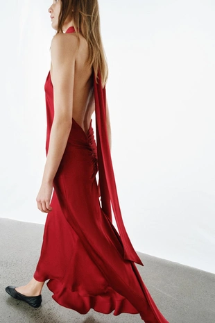 Атласное платье халтер — ZW COLLECTION- Заказать в России