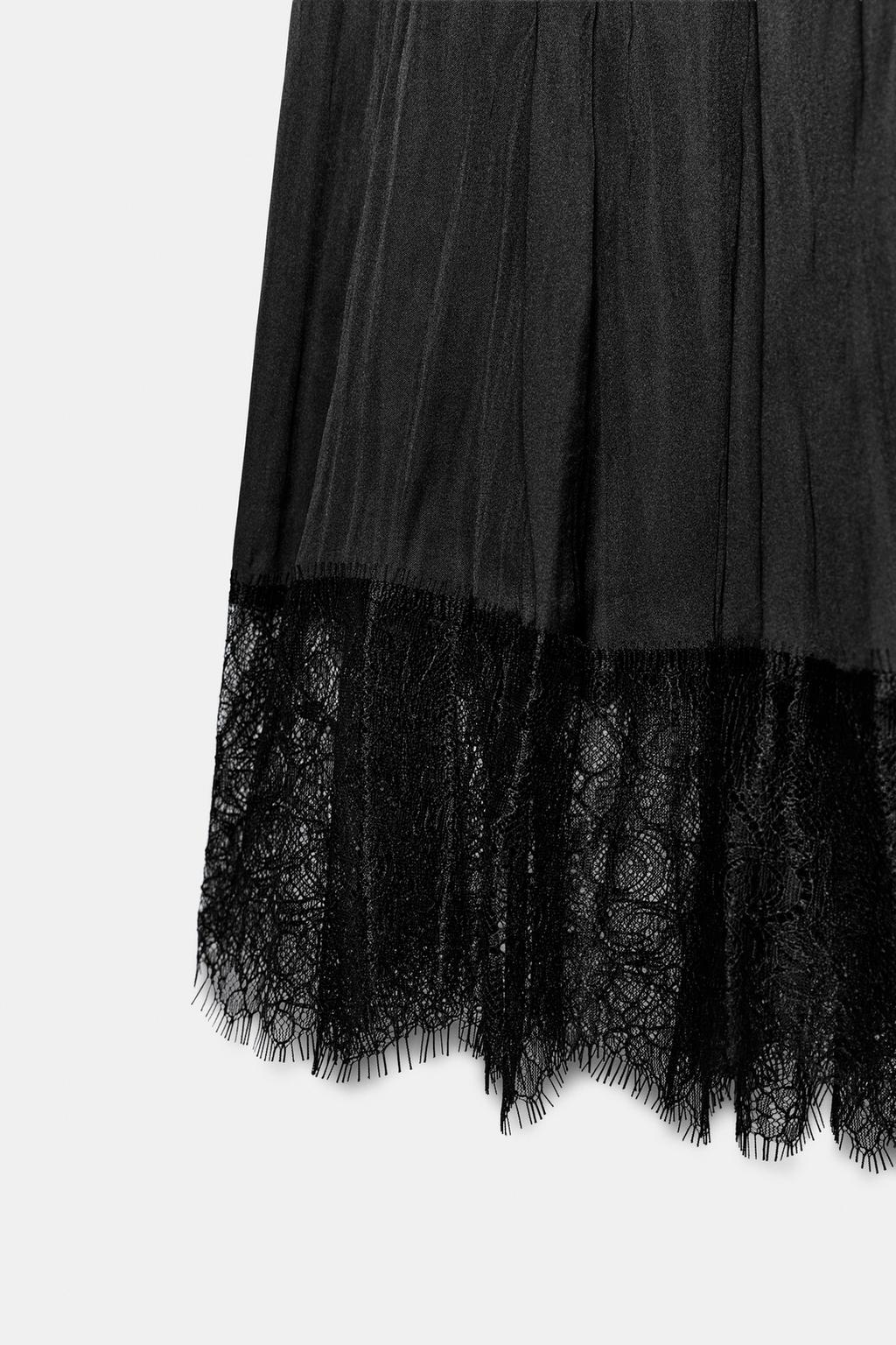 АТЛАСНОЕ ПЛАТЬЕ ХАЛТЕР С КРУЖЕВОМ — ZW COLLECTION