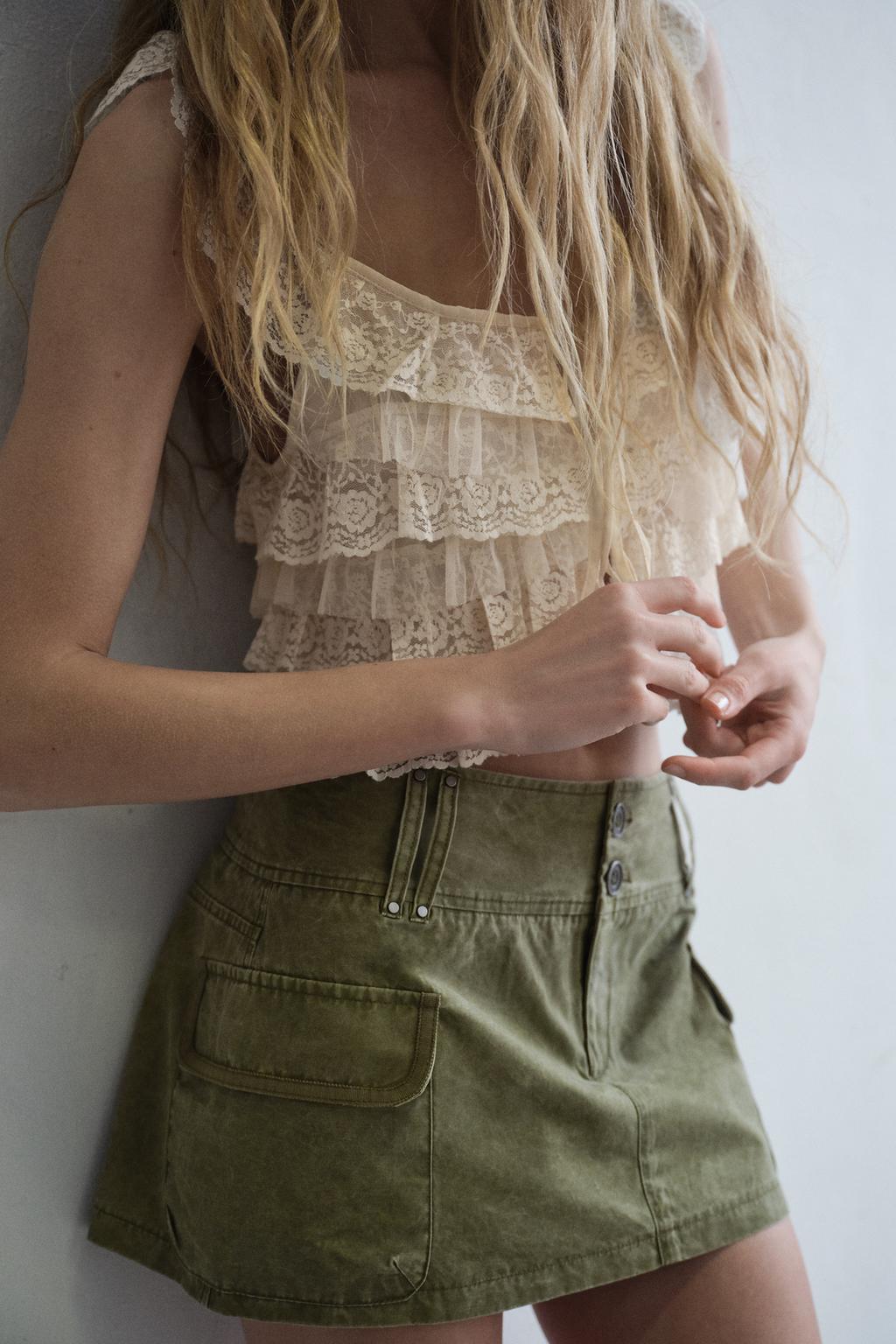 КРУЖЕВНОЙ ТОП С ВОЛАНАМИ