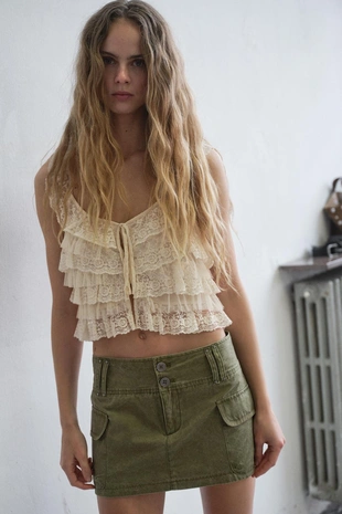 Кружевной топ с воланами- Заказать в России