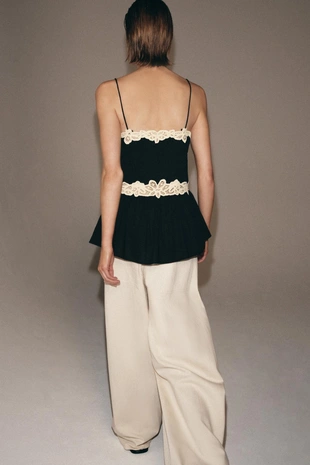 Топ с контрастным кружевом — ZW COLLECTION- Заказать в России