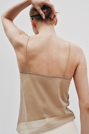 Топ из тюля с бусинами и пайетками- Заказать в России