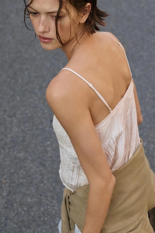 Топ в бельевом стиле из жатой ткани- Заказать в России
