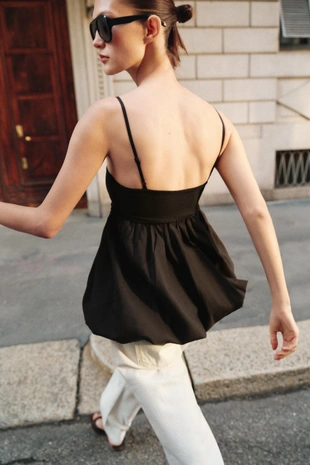 Комбинированный топ объемного кроя- Заказать в России