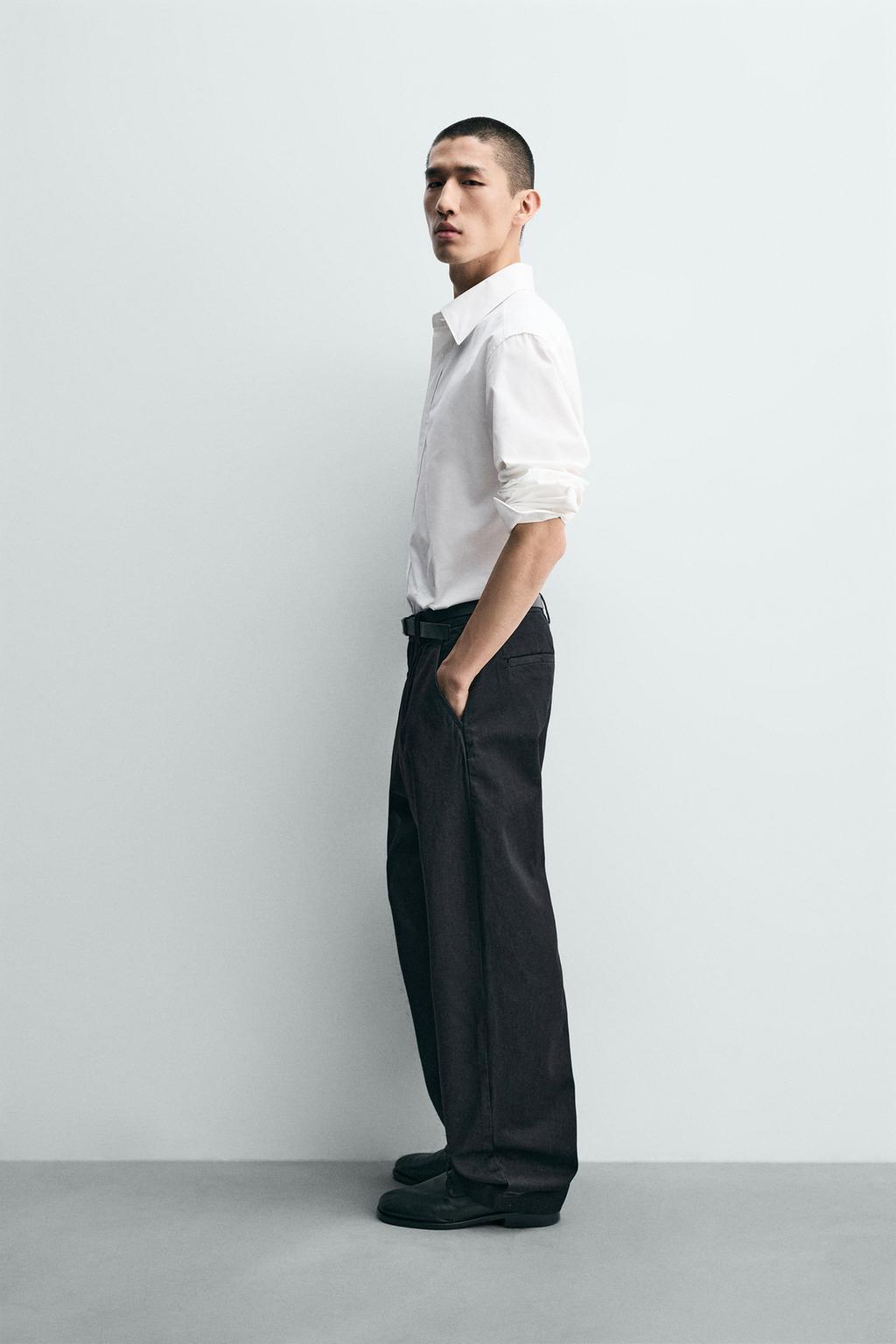 ДЖИНСОВЫЕ БРЮКИ ЧИНОС СО СКЛАДКАМИ