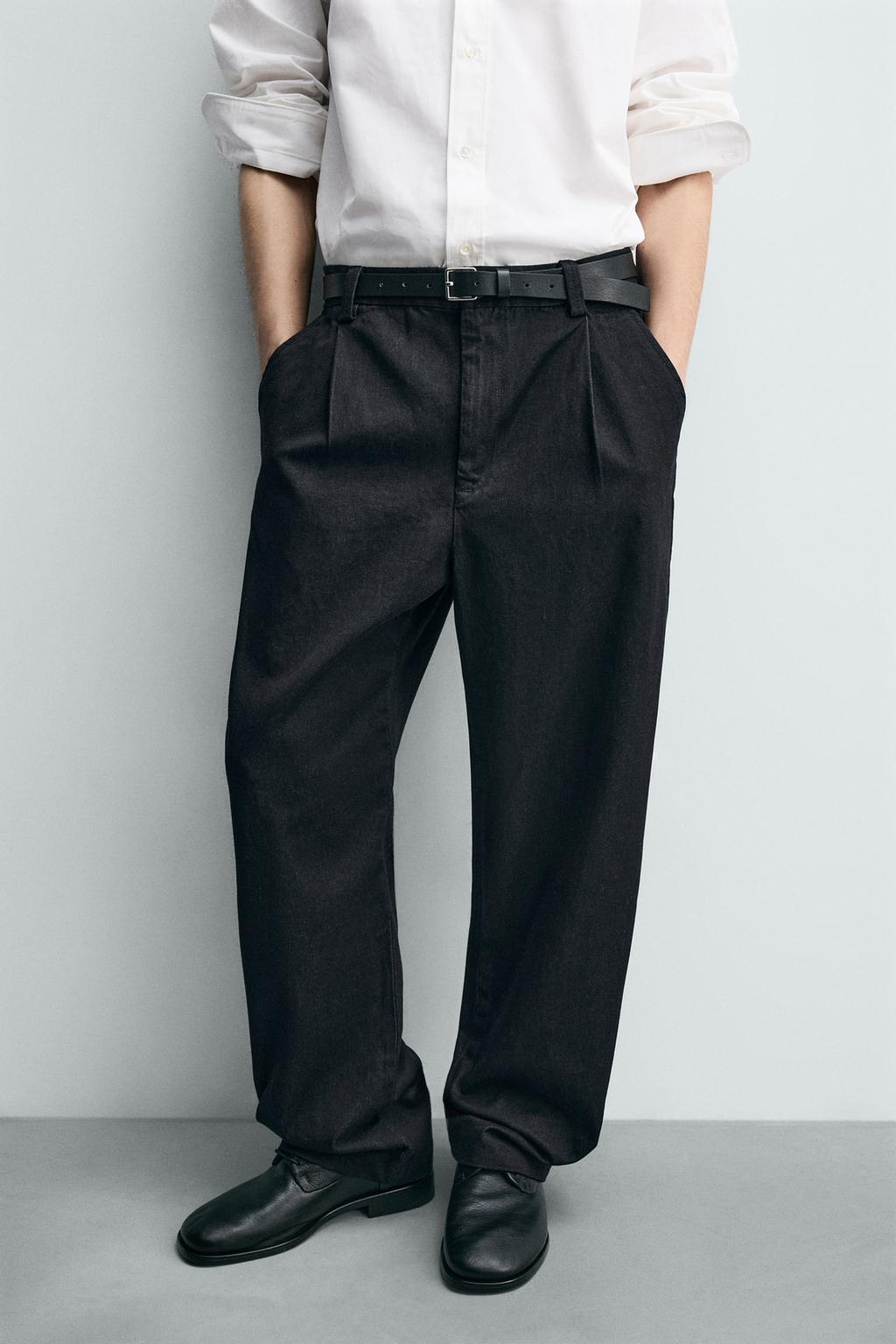 ДЖИНСОВЫЕ БРЮКИ ЧИНОС СО СКЛАДКАМИ