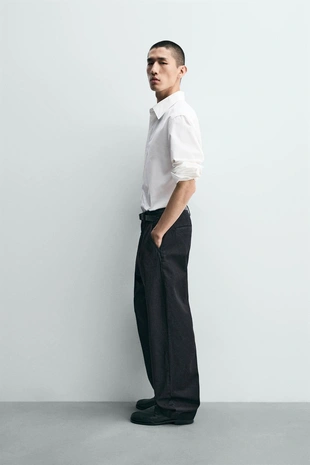 Джинсовые брюки чинос со складками- Заказать в России