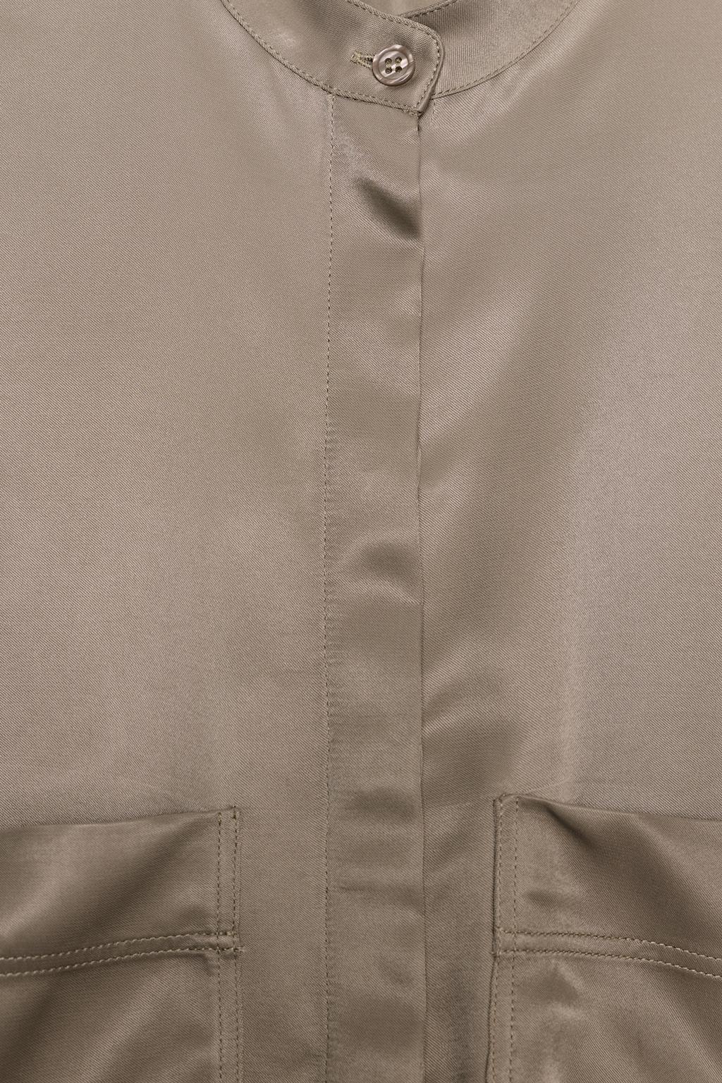 АТЛАСНАЯ РУБАШКА С НАКЛАДНЫМИ КАРМАНАМИ — коллекция Zara «ZW»