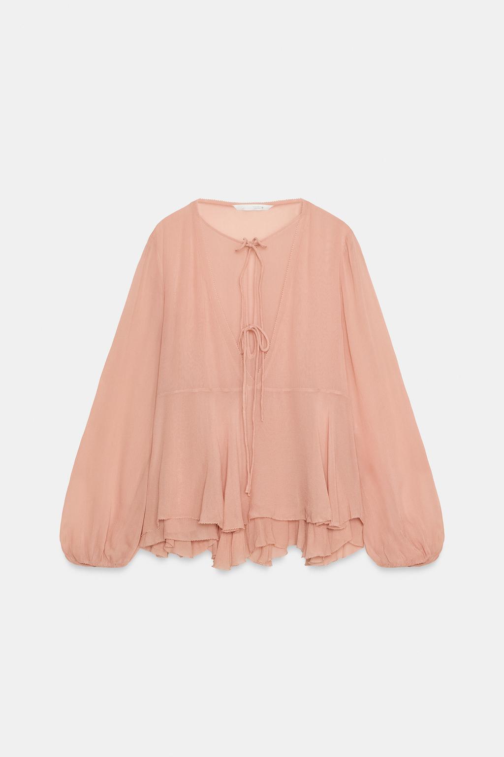 БЛУЗА С ВОЛАНАМИ — коллекция Zara «ZW»