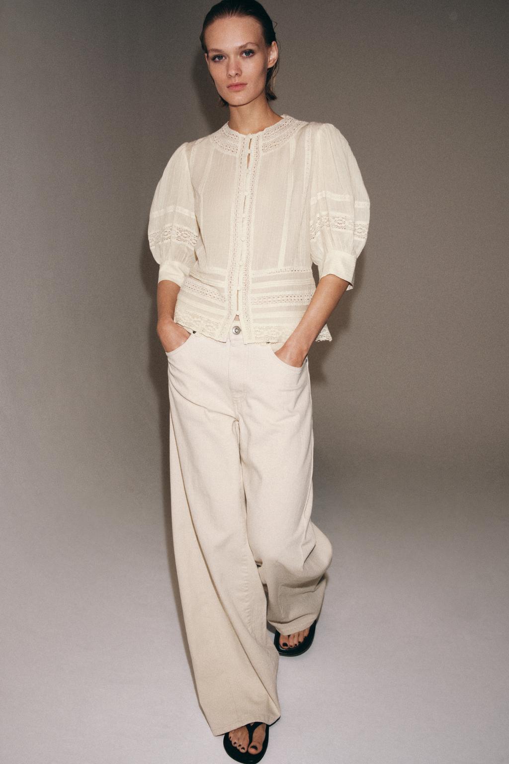 РОМАНТИЧНАЯ БЛУЗА С КРУЖЕВОМ — коллекция Zara «ZW»