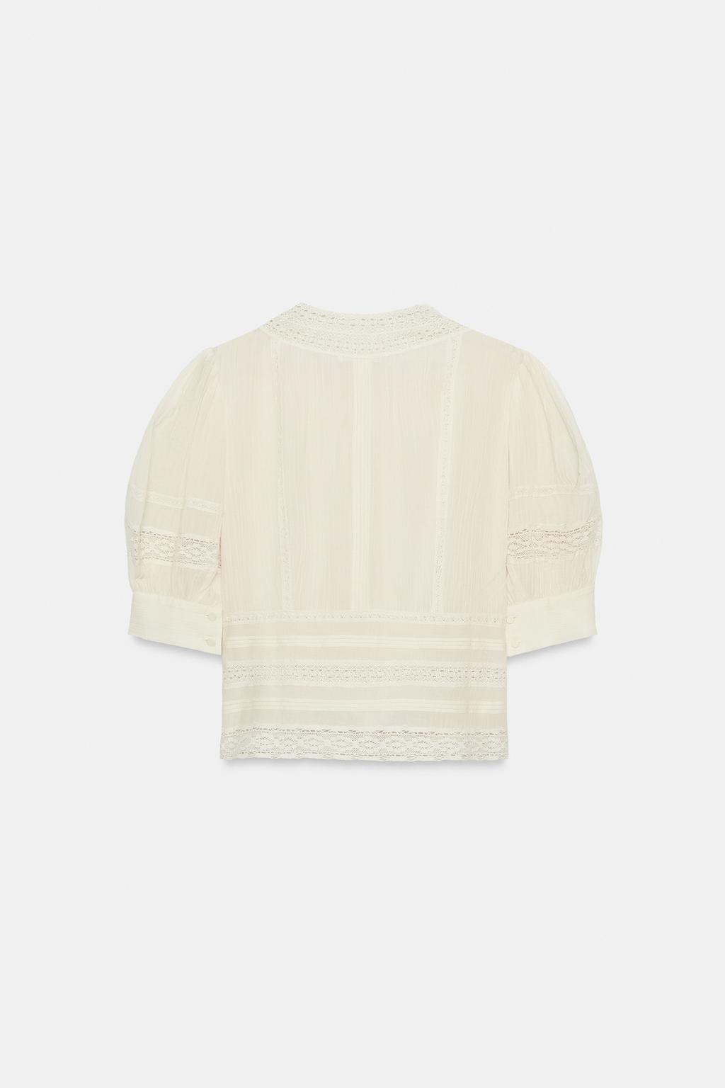 РОМАНТИЧНАЯ БЛУЗА С КРУЖЕВОМ — коллекция Zara «ZW»