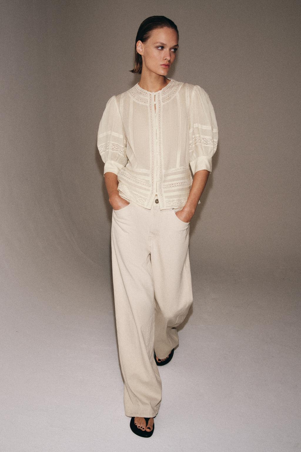 РОМАНТИЧНАЯ БЛУЗА С КРУЖЕВОМ — коллекция Zara «ZW»