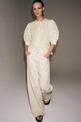 Романтичная блуза с кружевом — коллекция ZARA «ZW»- Заказать в России