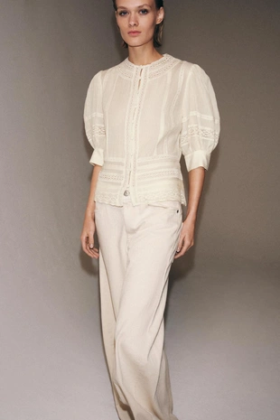 Романтичная блуза с кружевом — коллекция ZARA «ZW»- Заказать в России