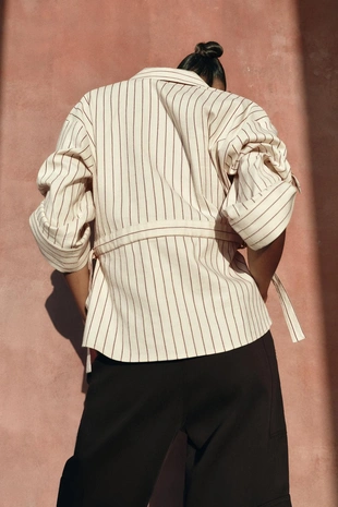 Рубашка-сафари в полоску- Заказать в России