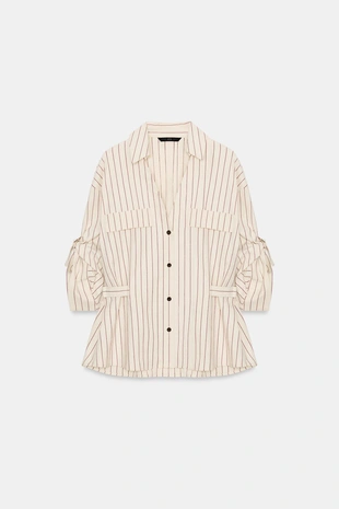 Рубашка-сафари в полоску- Заказать в России