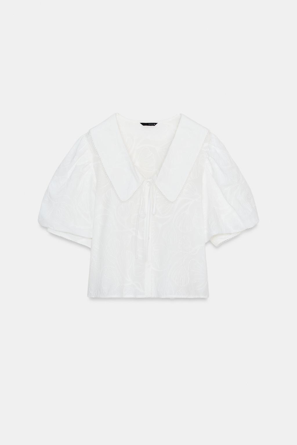 БЛУЗА С КРУГЛЫМ ВОРОТНИКОМ