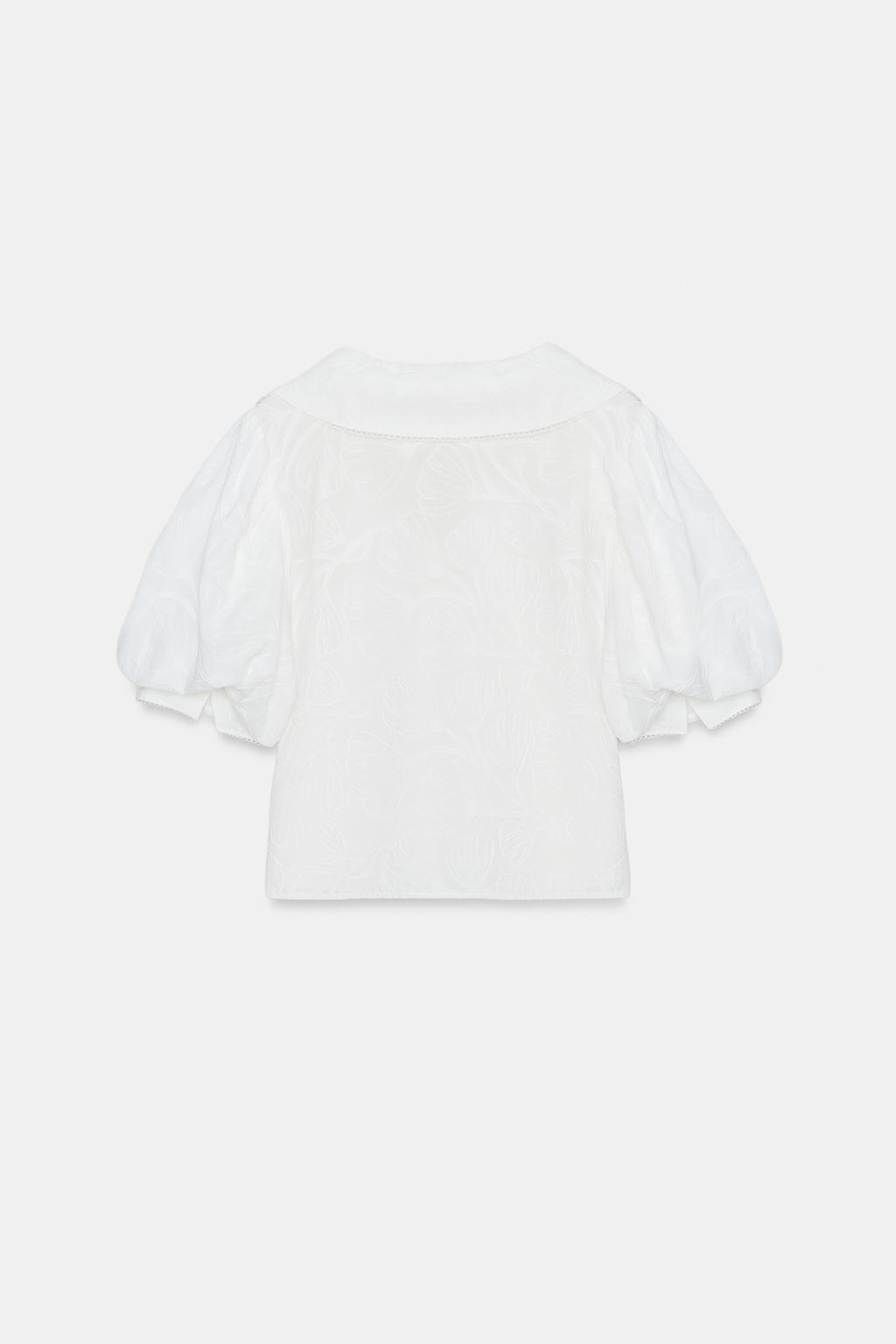 БЛУЗА С КРУГЛЫМ ВОРОТНИКОМ