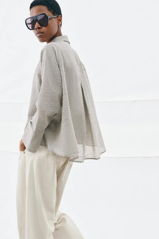 Асимметричная рубашка на пуговицах ZW- Заказать в России