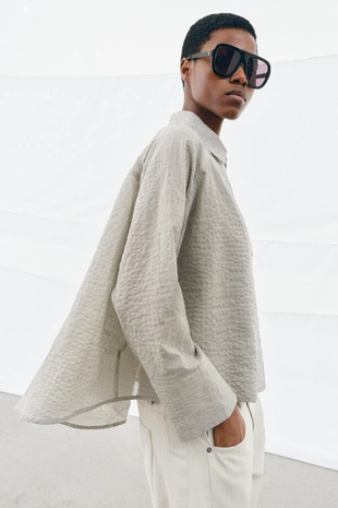 Асимметричная рубашка на пуговицах ZW- Заказать в России