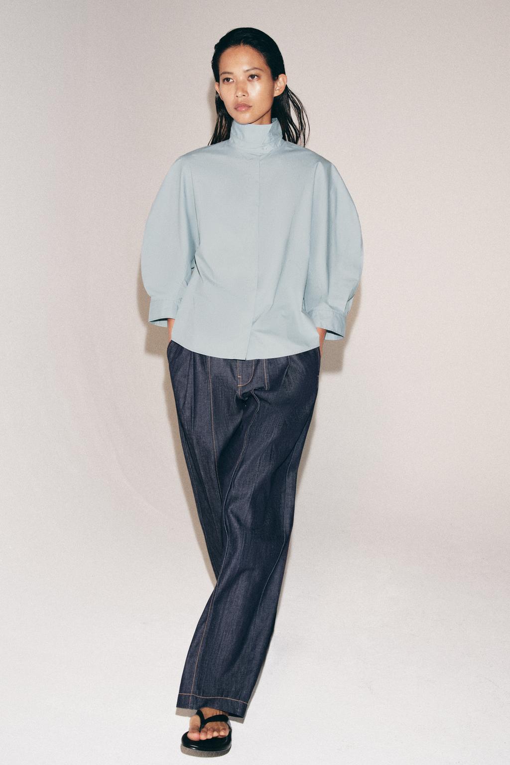 РУБАШКА С ОБЪЕМНЫМИ РУКАВАМИ ZW