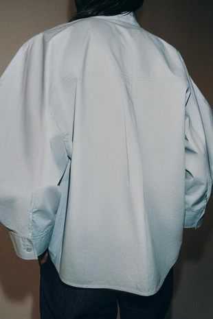 Рубашка с объемными рукавами ZW- Заказать в России