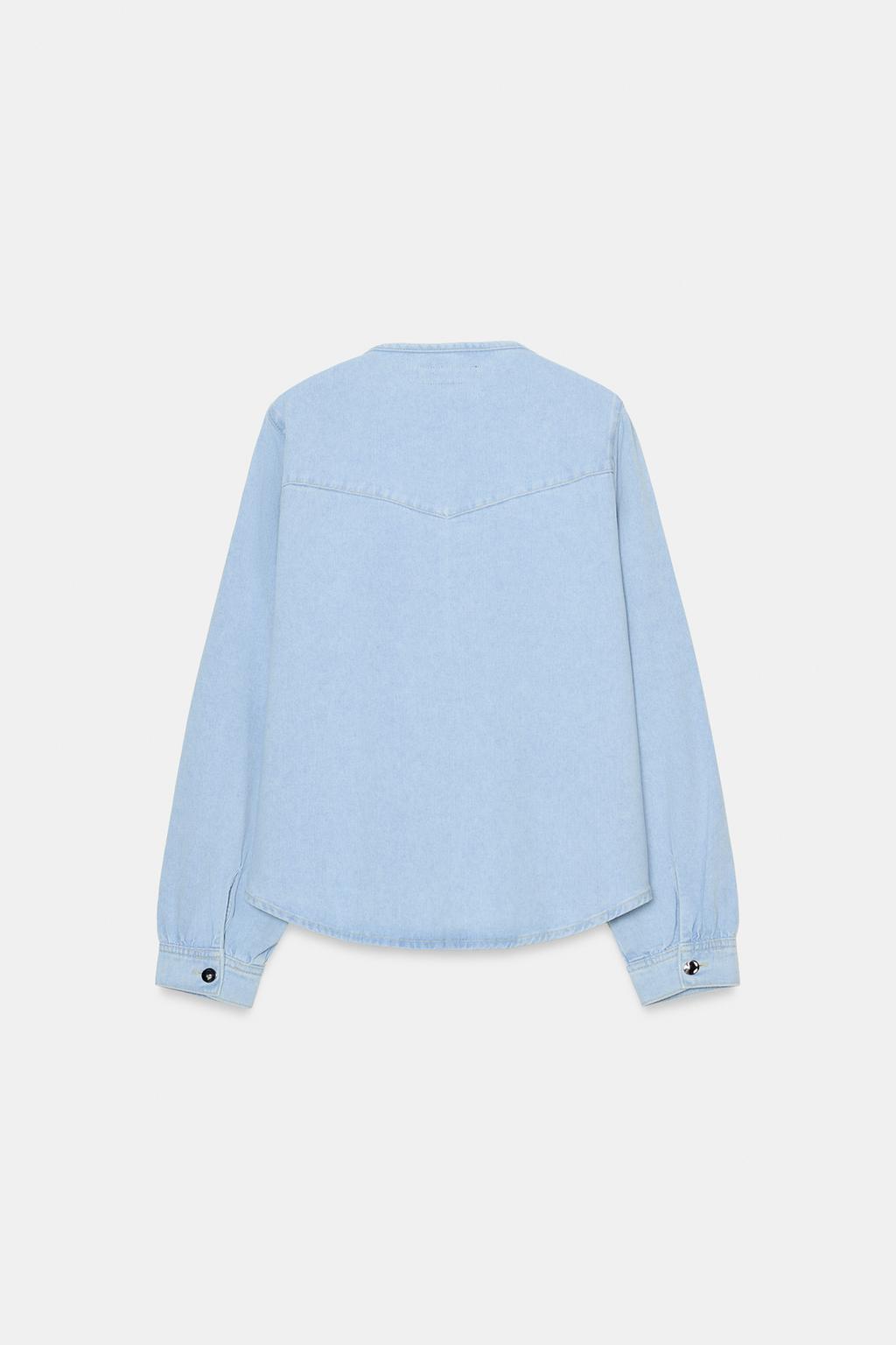 ДЖИНСОВАЯ РУБАШКА Z1975 С БАНТОМ