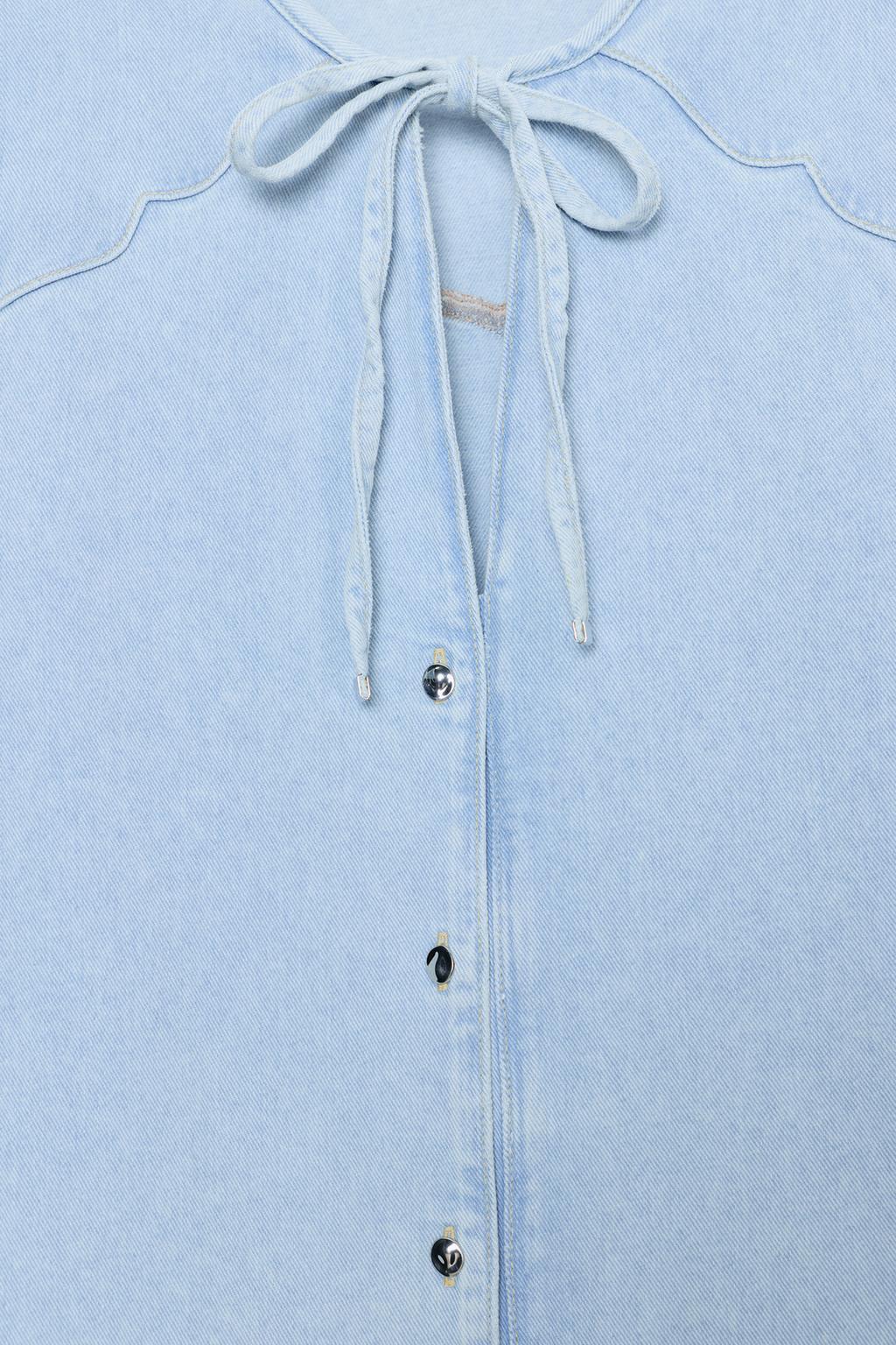 ДЖИНСОВАЯ РУБАШКА Z1975 С БАНТОМ