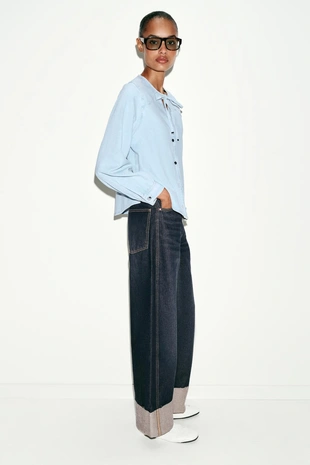 Джинсовая рубашка Z1975 с бантом- Заказать в России