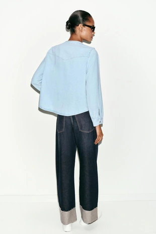 Джинсовая рубашка Z1975 с бантом- Заказать в России