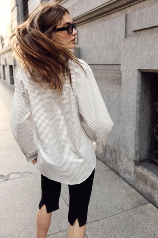 Рубашка в клетку с бантом- Заказать в России