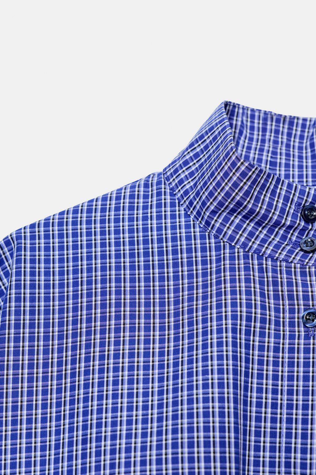 РУБАШКА В КЛЕТКУ С ОБЪЕМНЫМИ РУКАВАМИ