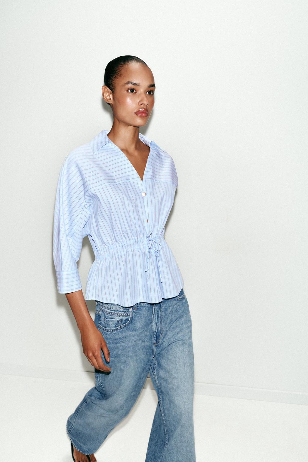 РУБАШКА В ПОЛОСКУ С ЗАВЯЗКАМИ