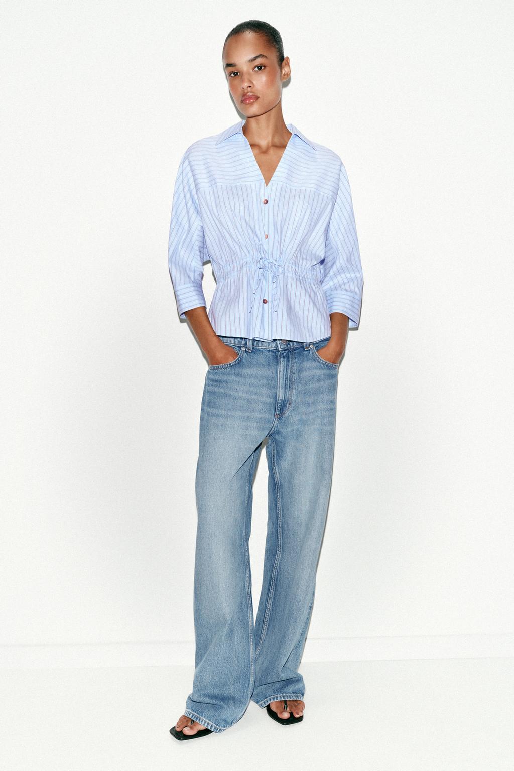 РУБАШКА В ПОЛОСКУ С ЗАВЯЗКАМИ