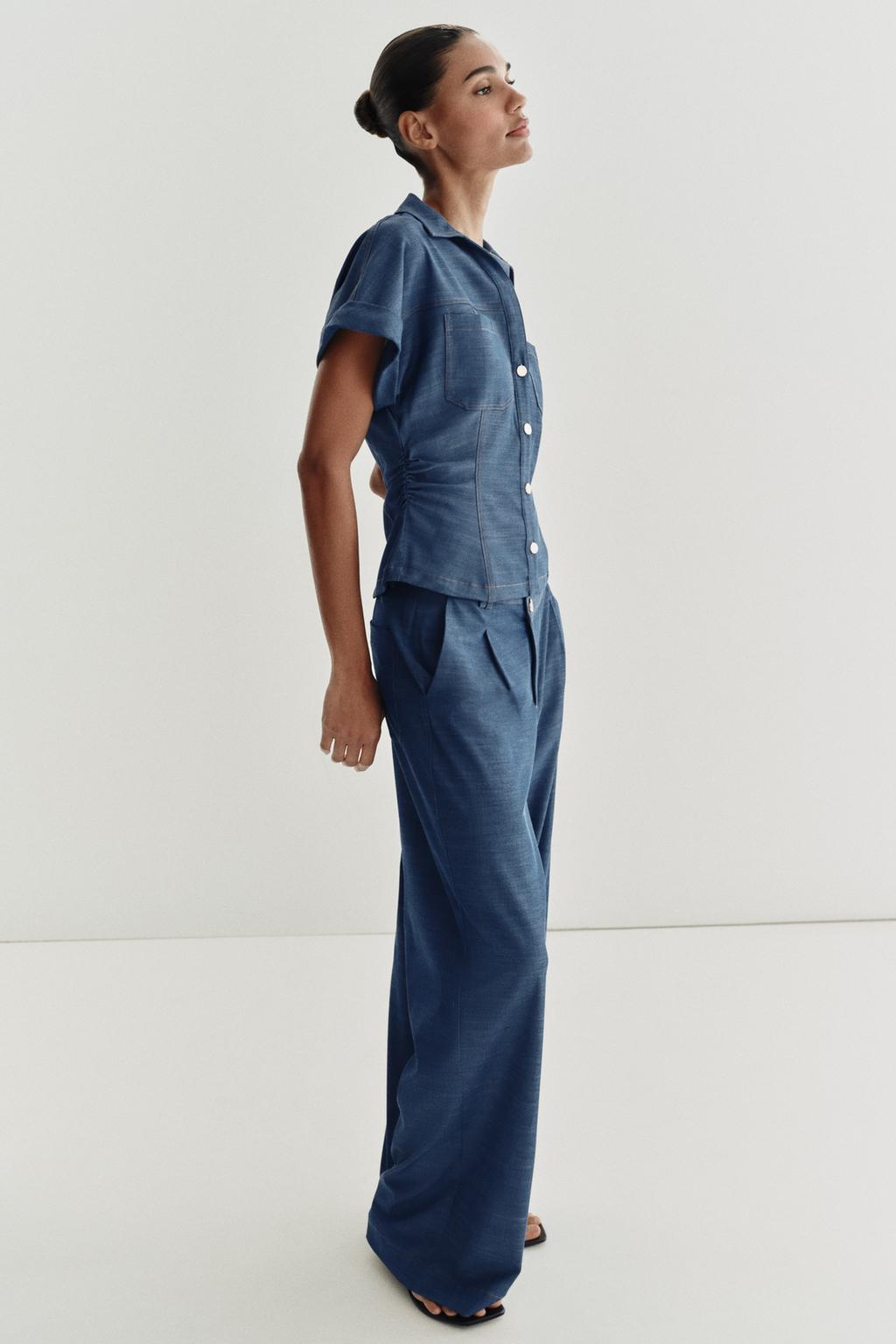 ПРИТАЛЕННАЯ РУБАШКА СО СБОРКАМИ