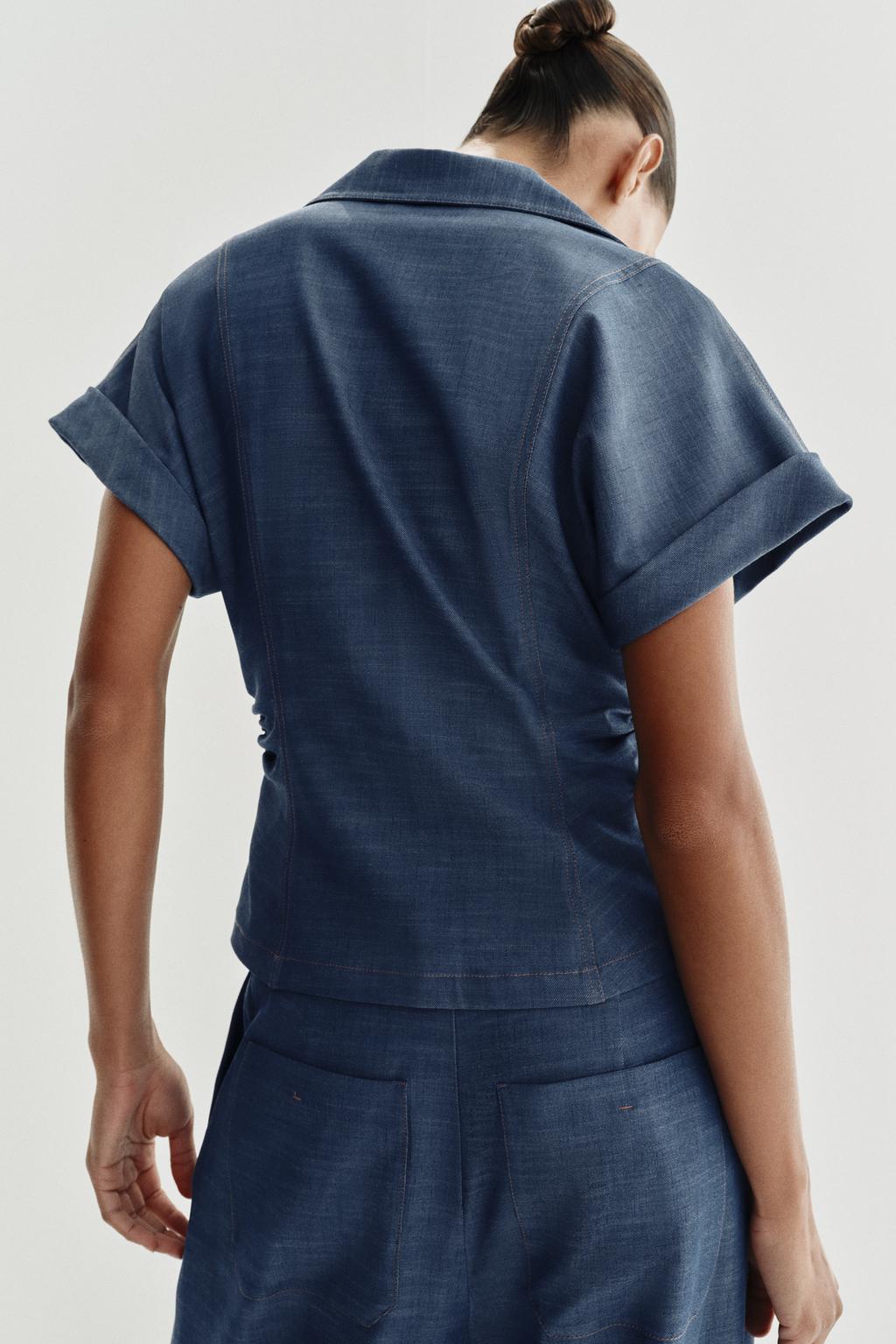 ПРИТАЛЕННАЯ РУБАШКА СО СБОРКАМИ