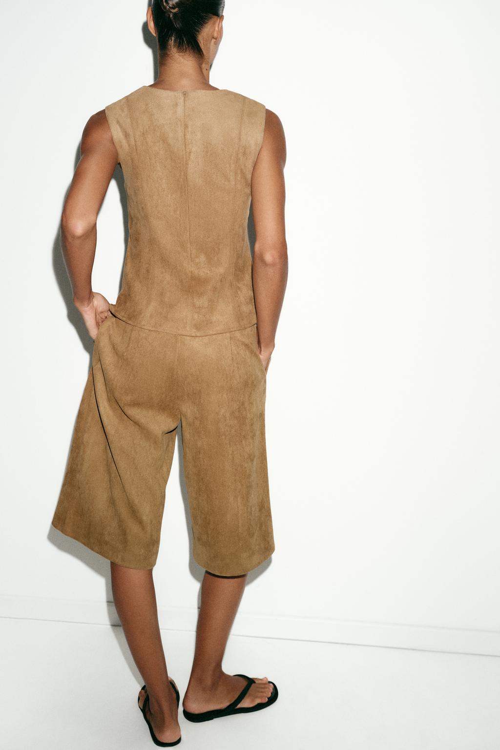 ДЛИННЫЕ ШОРТЫ ИЗ ИСКУССТВЕННОЙ ЗАМШИ