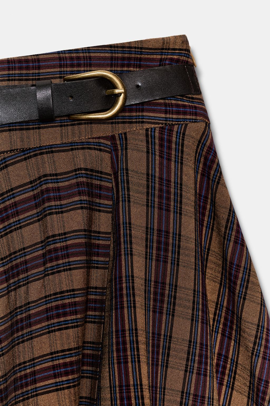 МИНИ-ЮБКА В КЛЕТКУ С ПРЯЖКОЙ