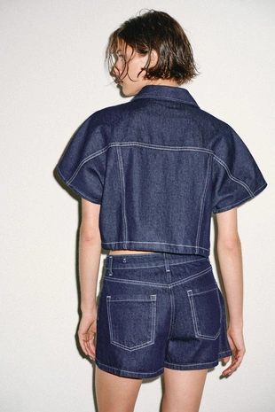Юбка-шорты из денима Z1975 с запáхом- Заказать в России