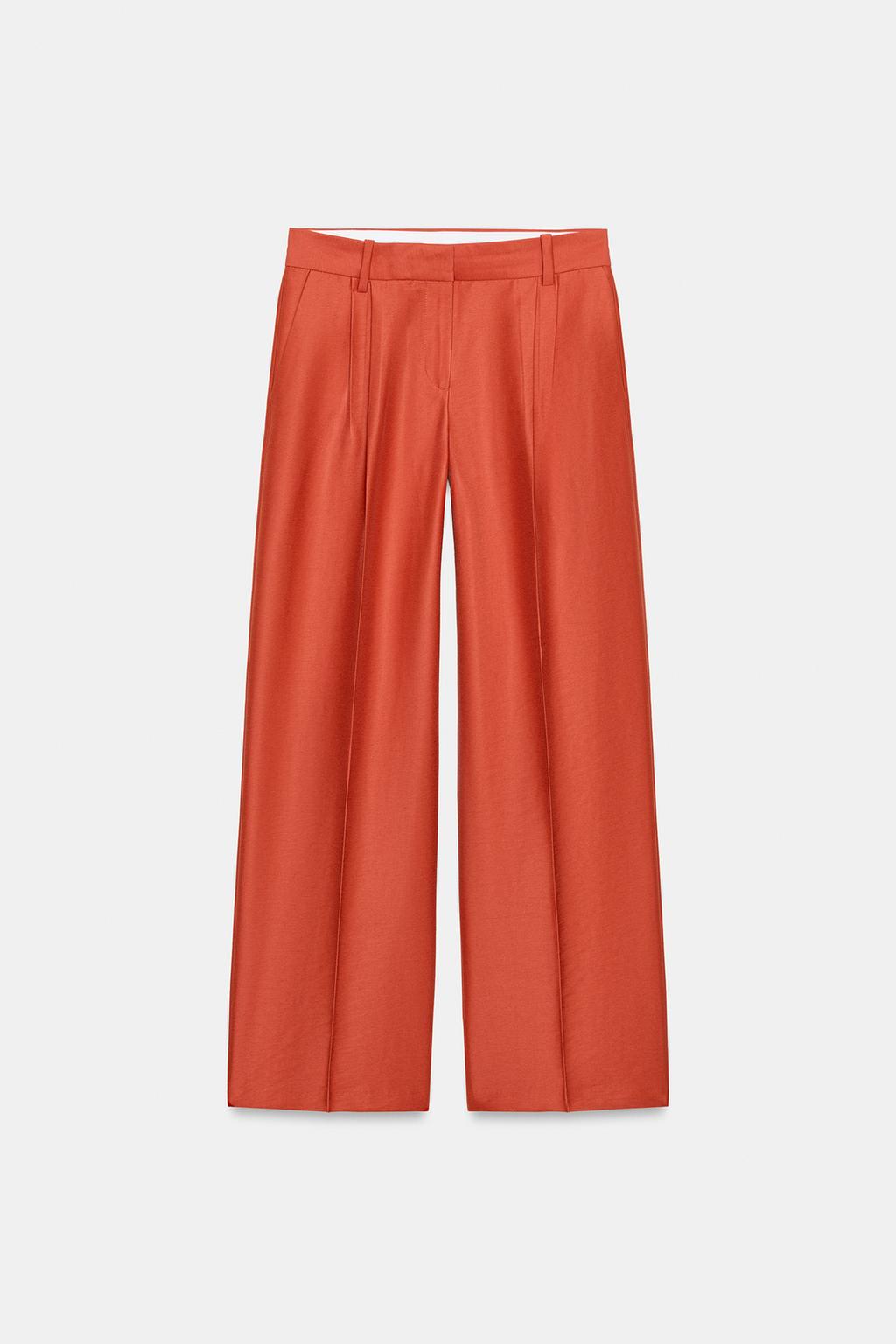 БРЮКИ ПРЯМОГО КРОЯ С ЗАЩИПАМИ